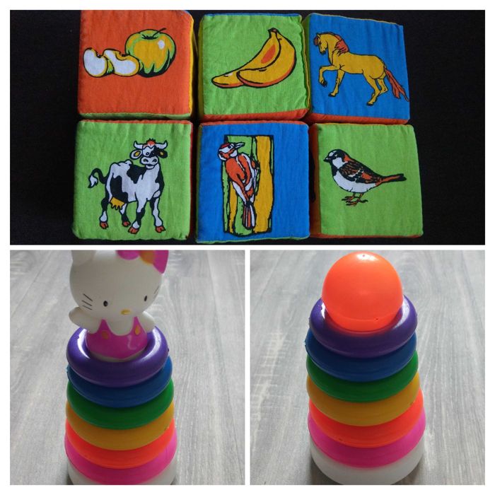 Набір м'яких кубиків (6 шт) + 1 пірамідка.