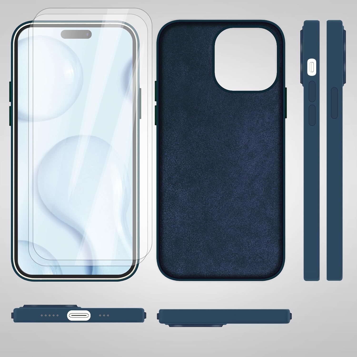 Etui Iphone 14 Pro Max + 2 Szkła Magsafe Niebieskie Obudowa Case Nalia