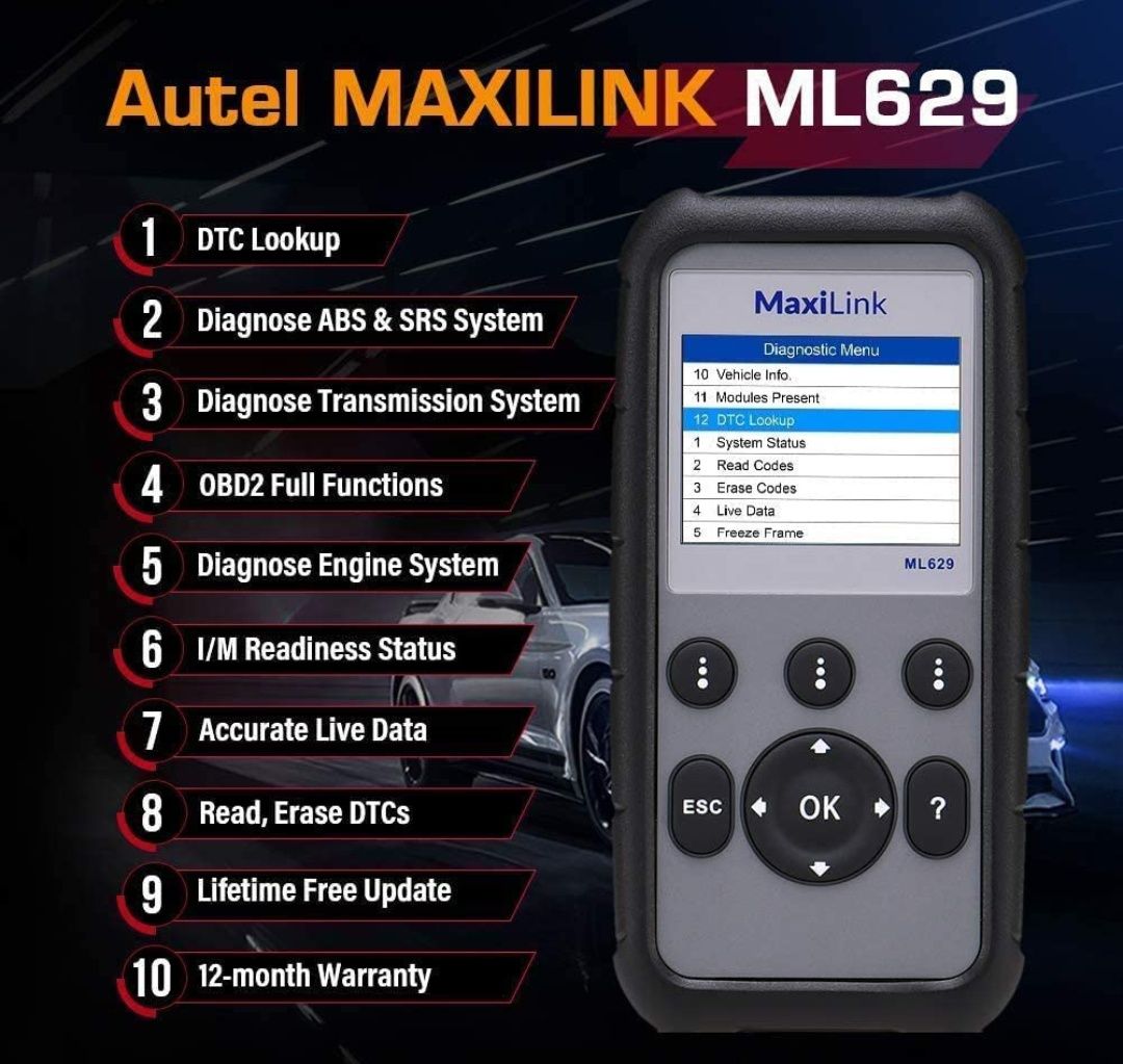 Autel MaxiLink ML629 Ferramenta de diagnóstico profissional NOVO