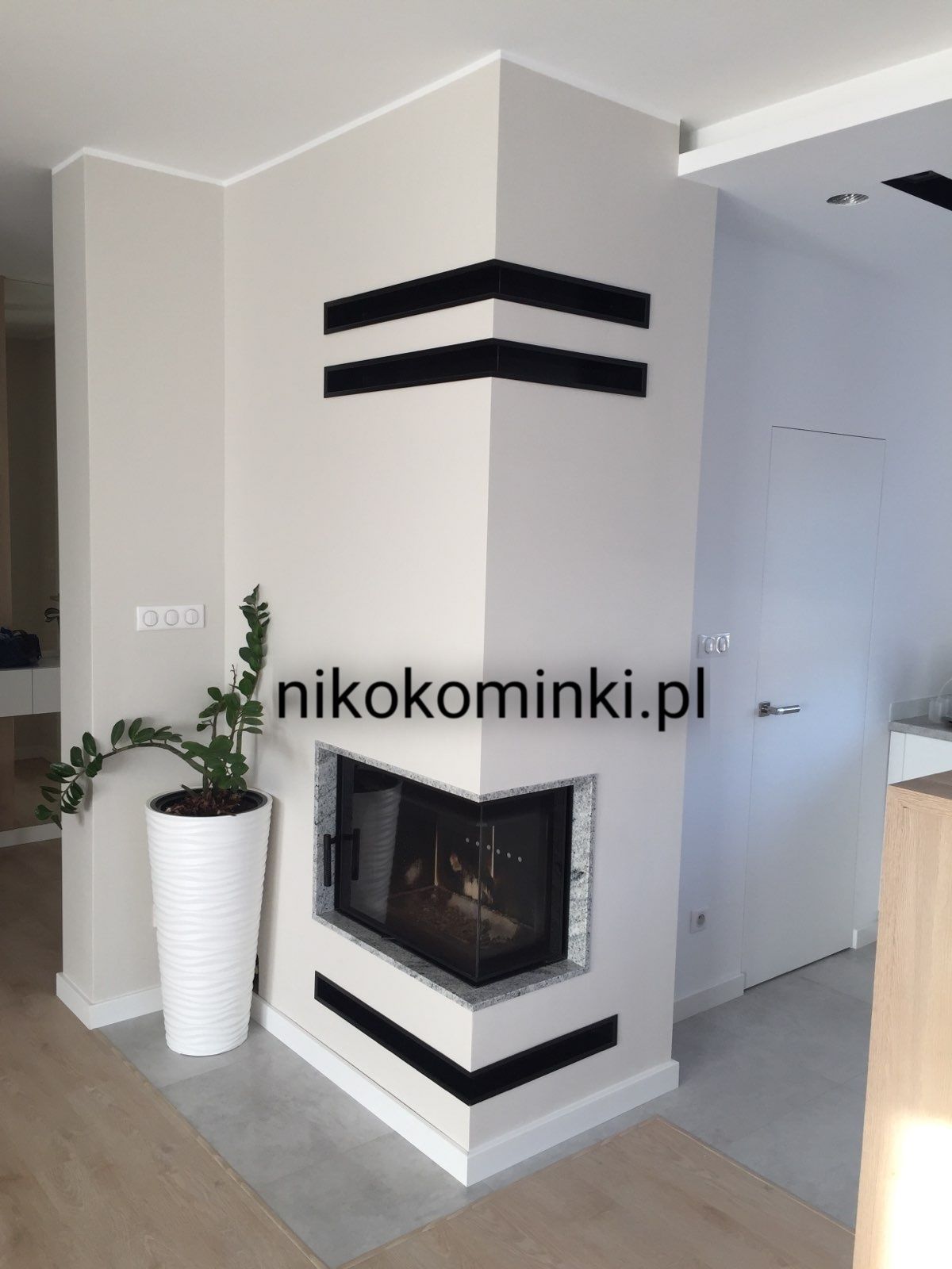 Kominek Narożny EKO z szybą boczną,montaż gratis