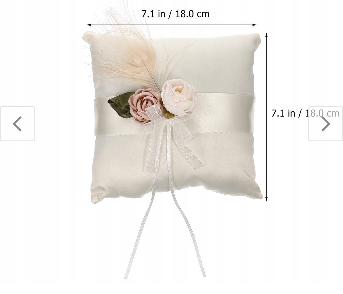 Poduszka pod obrączki biała elegancka na ślub