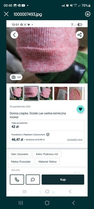 Zestaw dedykowany wełniany termiczny