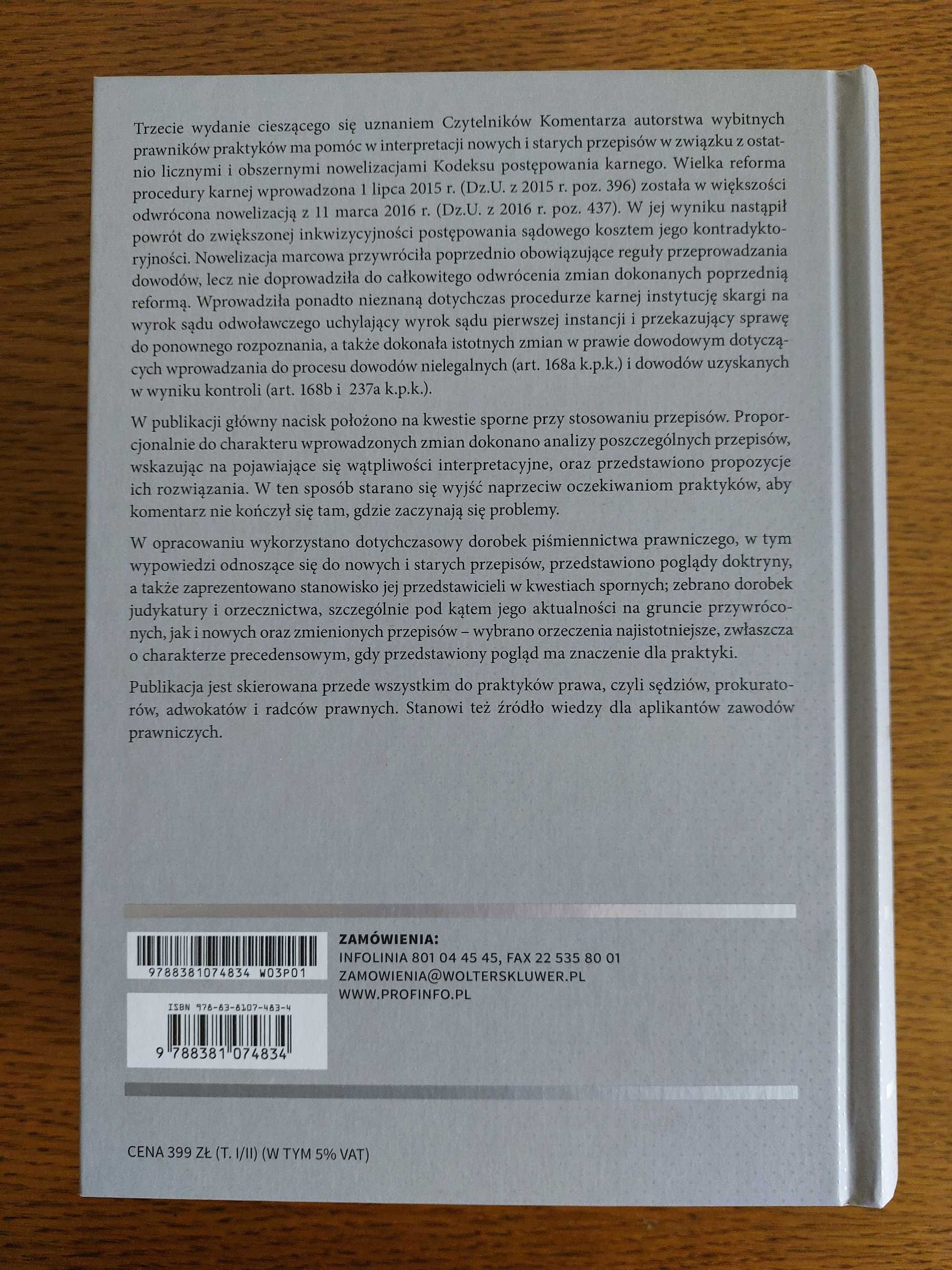 Kodeks postępowania karnego. Komentarz, t. I, red. D. Świecki