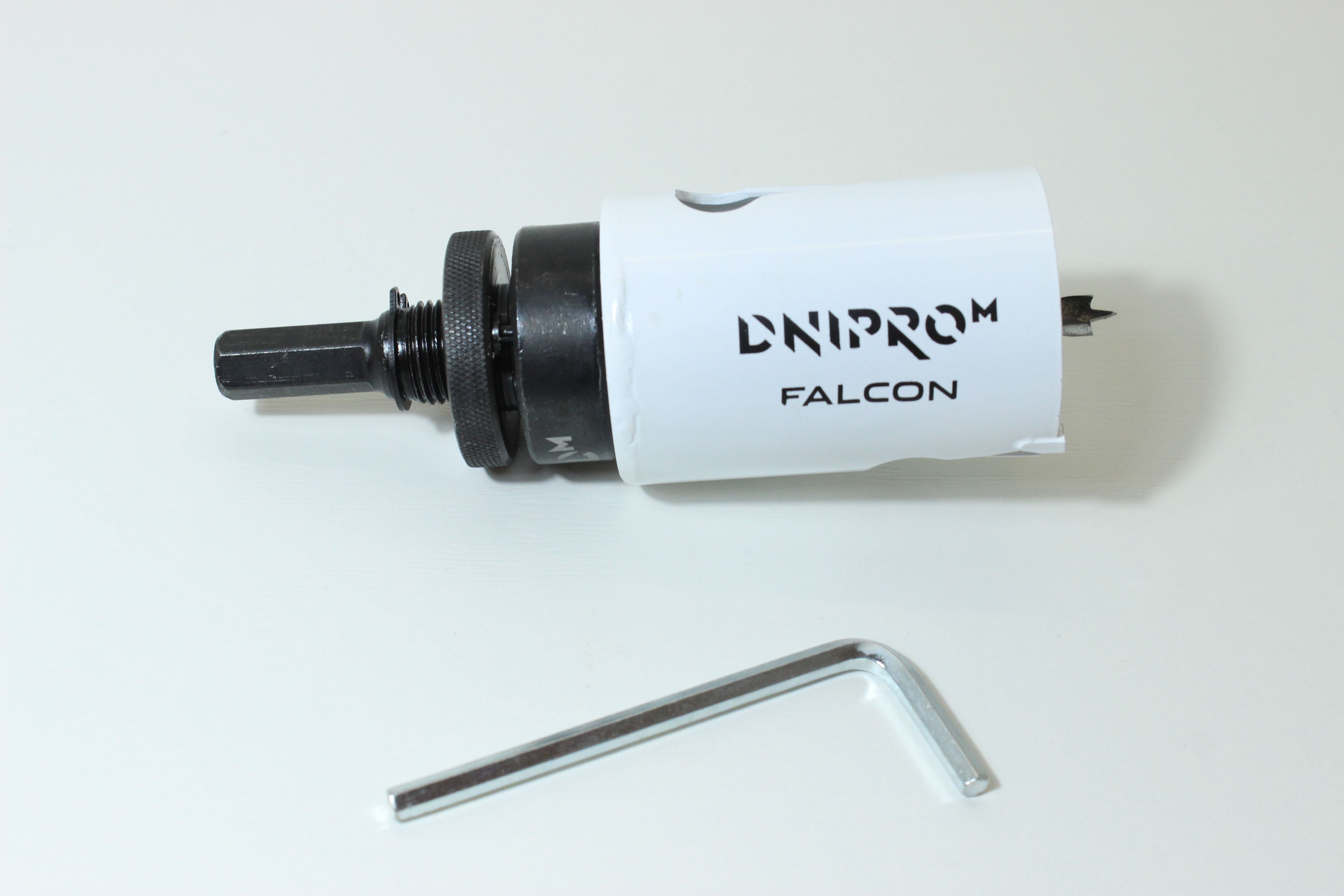 Коронка по дереву Dnipro-M Falcon 44 мм. + Адаптер  HSS 4341 32-200 мм
