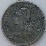 Moeda 1928 Antiga 50 Centavos Portugal Angola Colecção