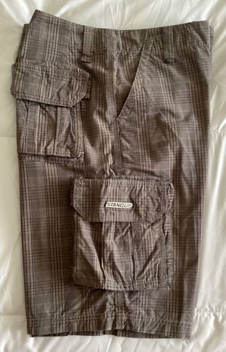 Calções Streetwear castanhos/xadrez da Stand Up