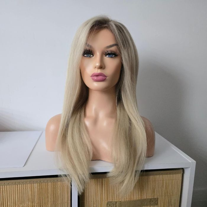 Peruka włosy naturalne europejskie jasny blond
