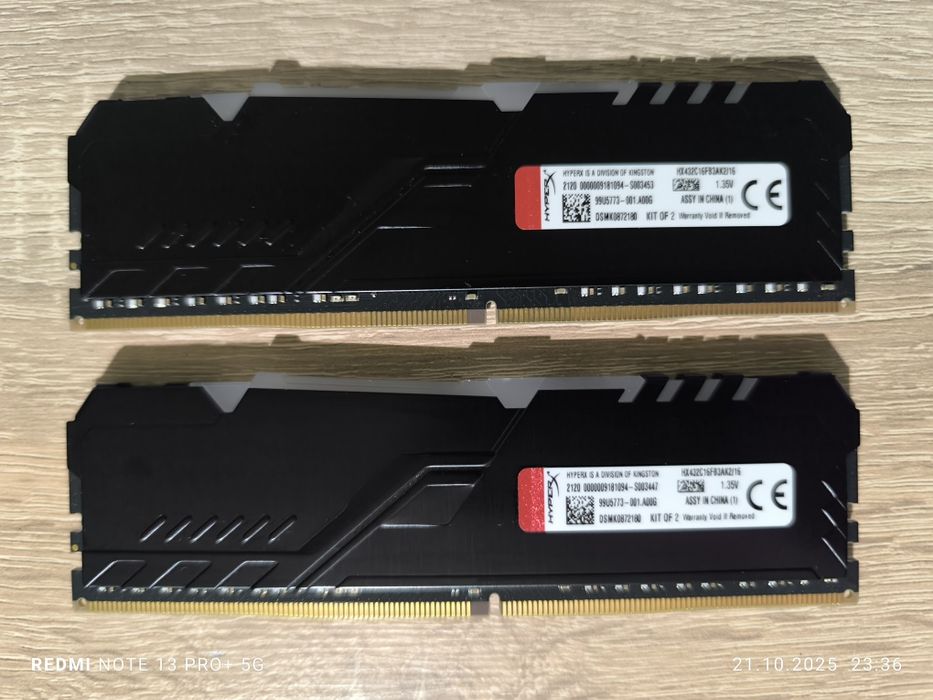Pamięć RAM RGB DDR4 16GB (2x8) 3200 CL16 Kingston HyperX Fury RGB
