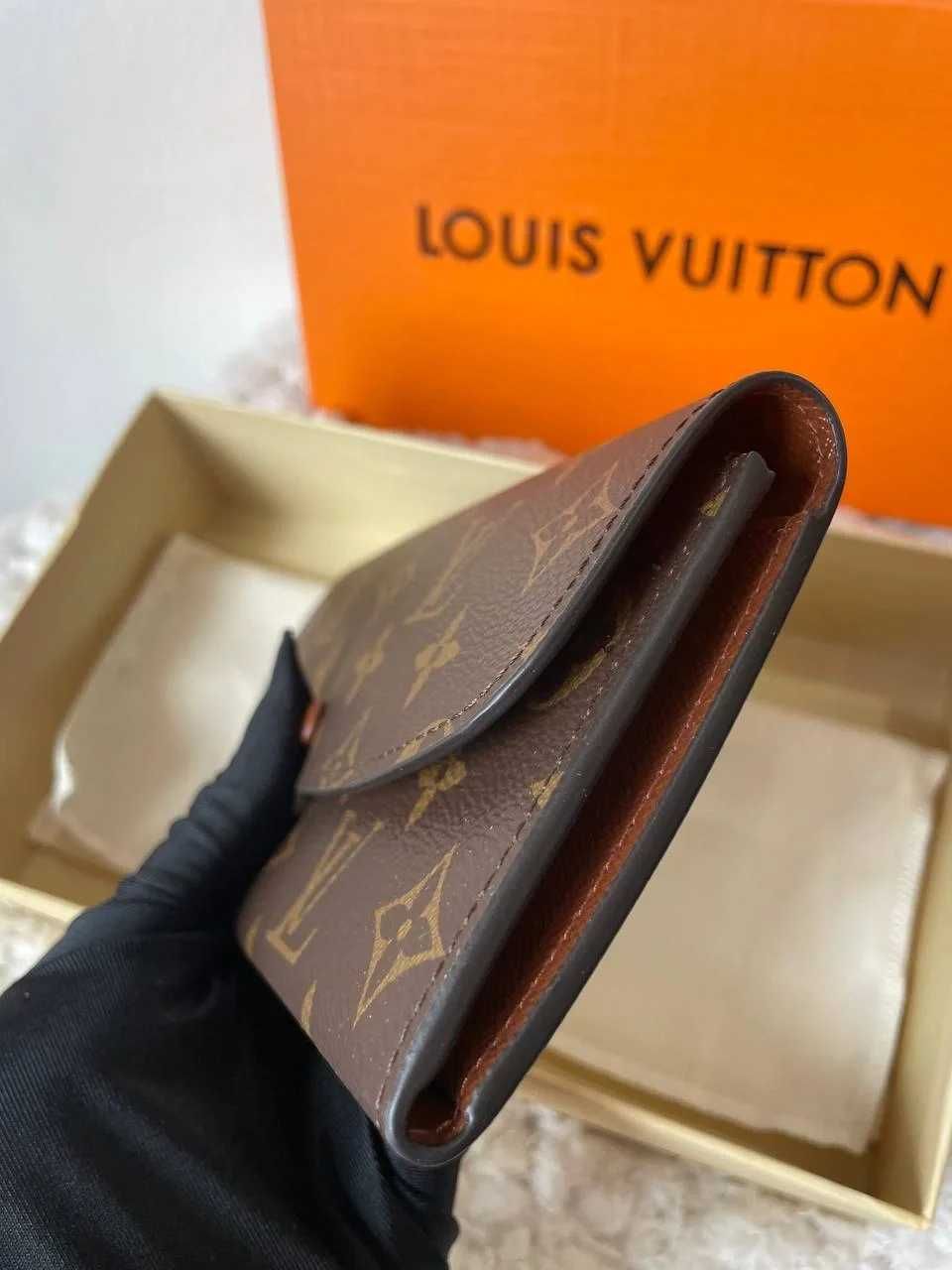 Nowe! Portfel damski Louis Vuitton Emilie LV Monogram Brązowa klamra