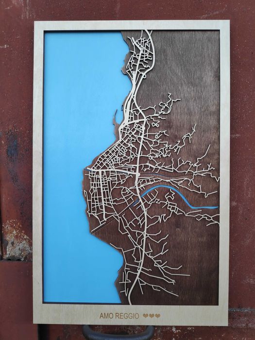 карта міста багатошарова, подарунок , картина декор з фанери