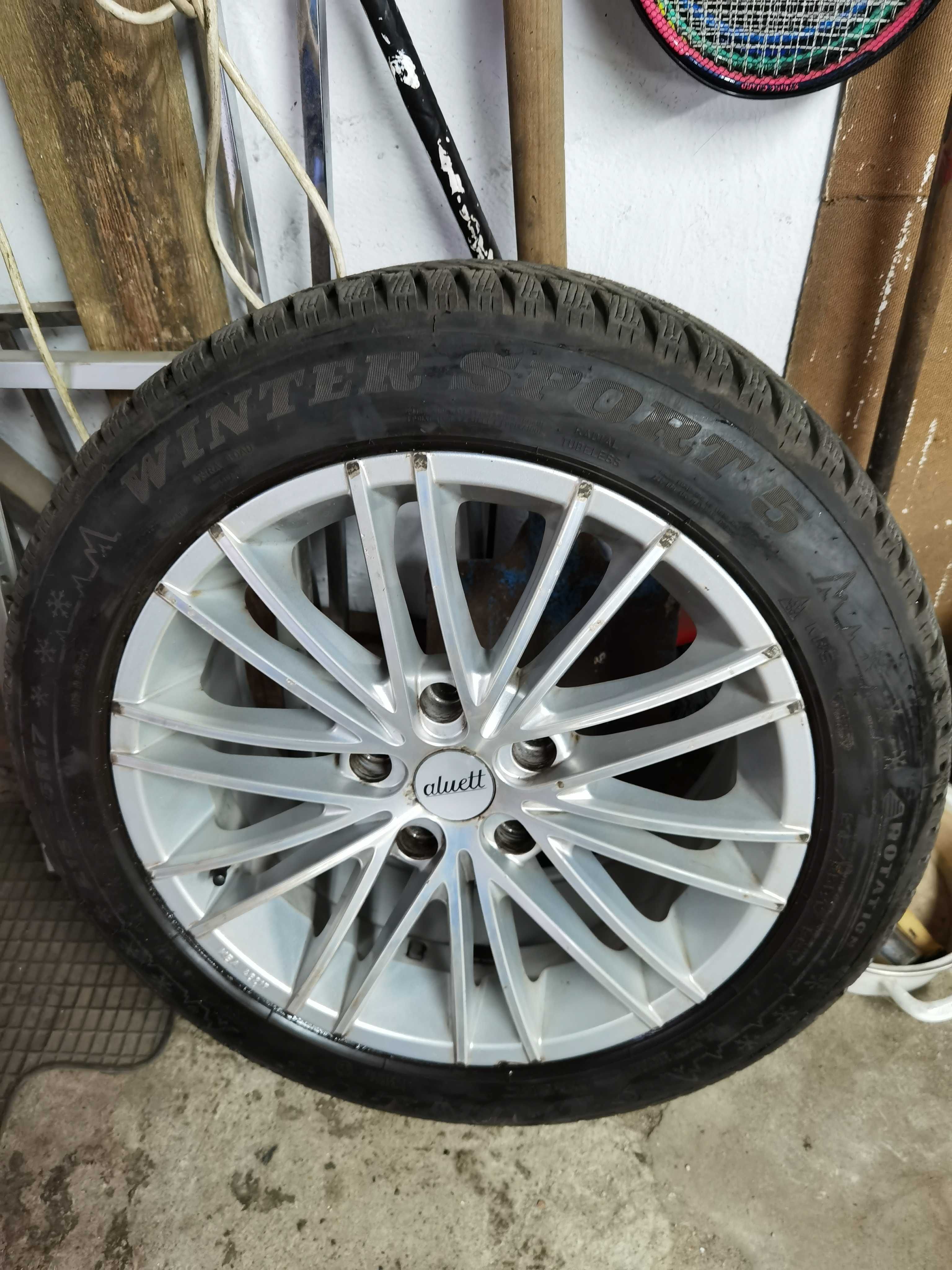 sprzedam felgi 17" 5x120 et 45 plus opony zimowe 215/55/17 8mm