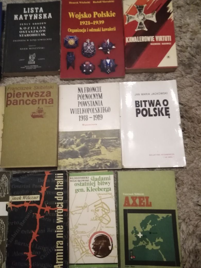 Stare książki wojenne powstania zabory katyń wojsko polskie