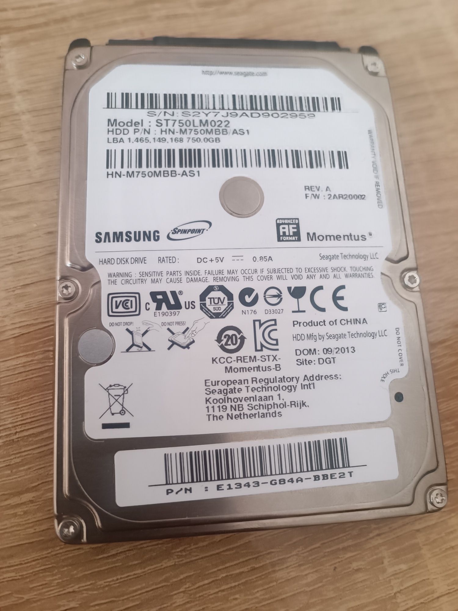 HHD Samsung, 750gb, 5400Об/хв