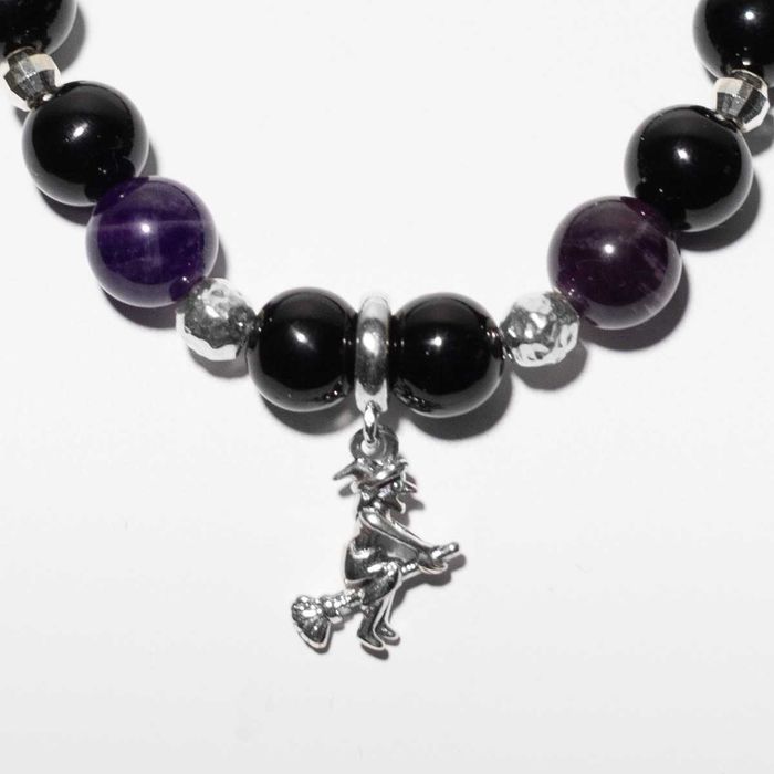 Bransoletka Wiedźmy z kamieni naturalnych Onyks i Ametyst