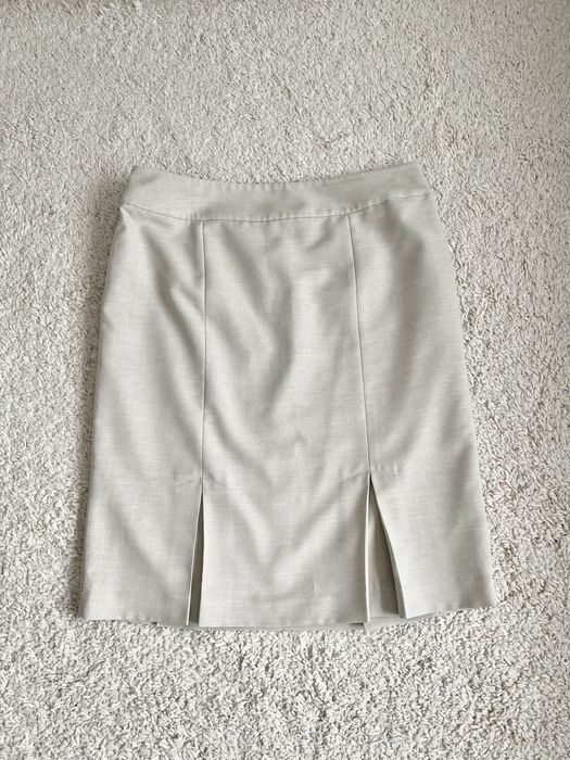 Szara zielone spódnica midi do kolan tulipan litera A slegancka XL 42