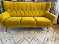 Sofa 3-osobowa, fotel, pufa Kelso