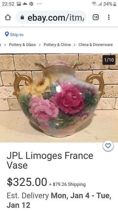 .Limoges.Ручний покрас. КЛЕЙМО