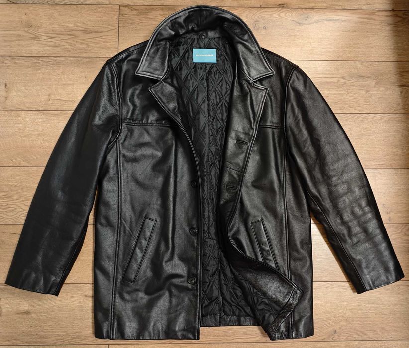 Scotch&soda L / XL куртка чорна шкіряна чоловіча авіатор бомбер осіння