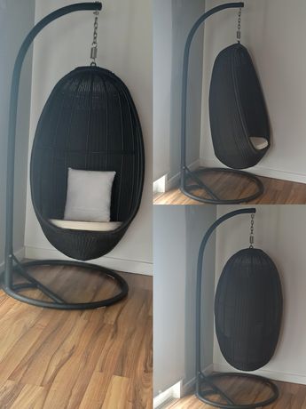 Cadeira Egg  black- oferta suporte+2 almofadas