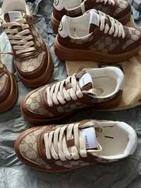 Кросівки жіночі коричневі Gucci GG Sneakers Brown Гуччи