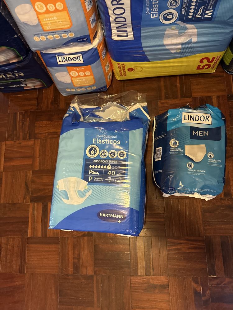 Material descartável cuidados seniores/resguardos/fraldas