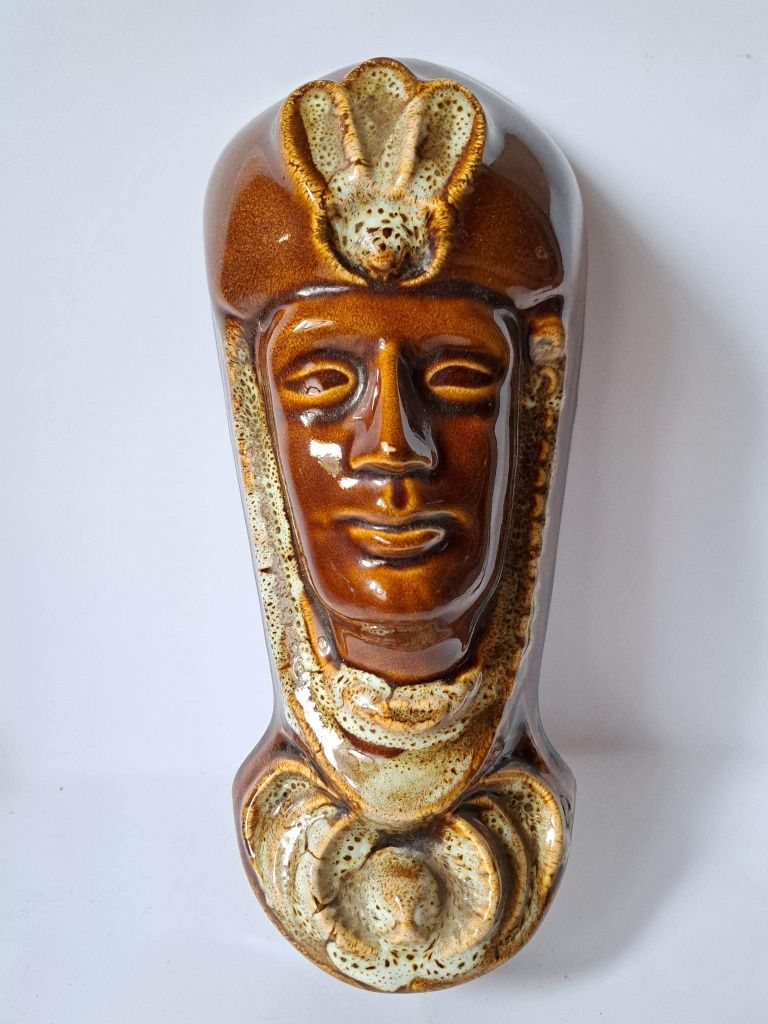 Maska ozdobna Mirostowice ceramika PRL Vintage