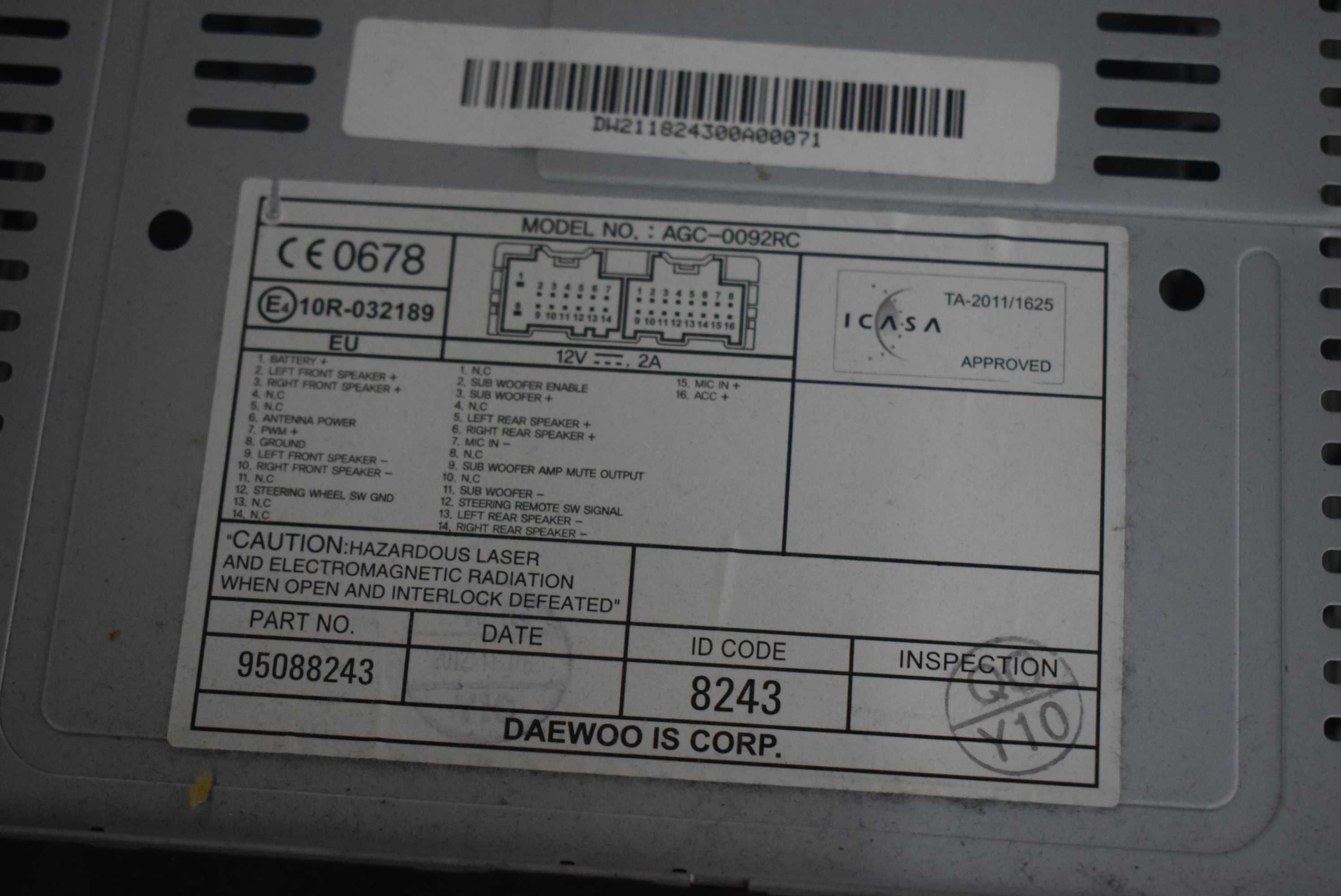 radio cd CHEVROLET CAPTIVA . 950.88243 LIFT.orginał