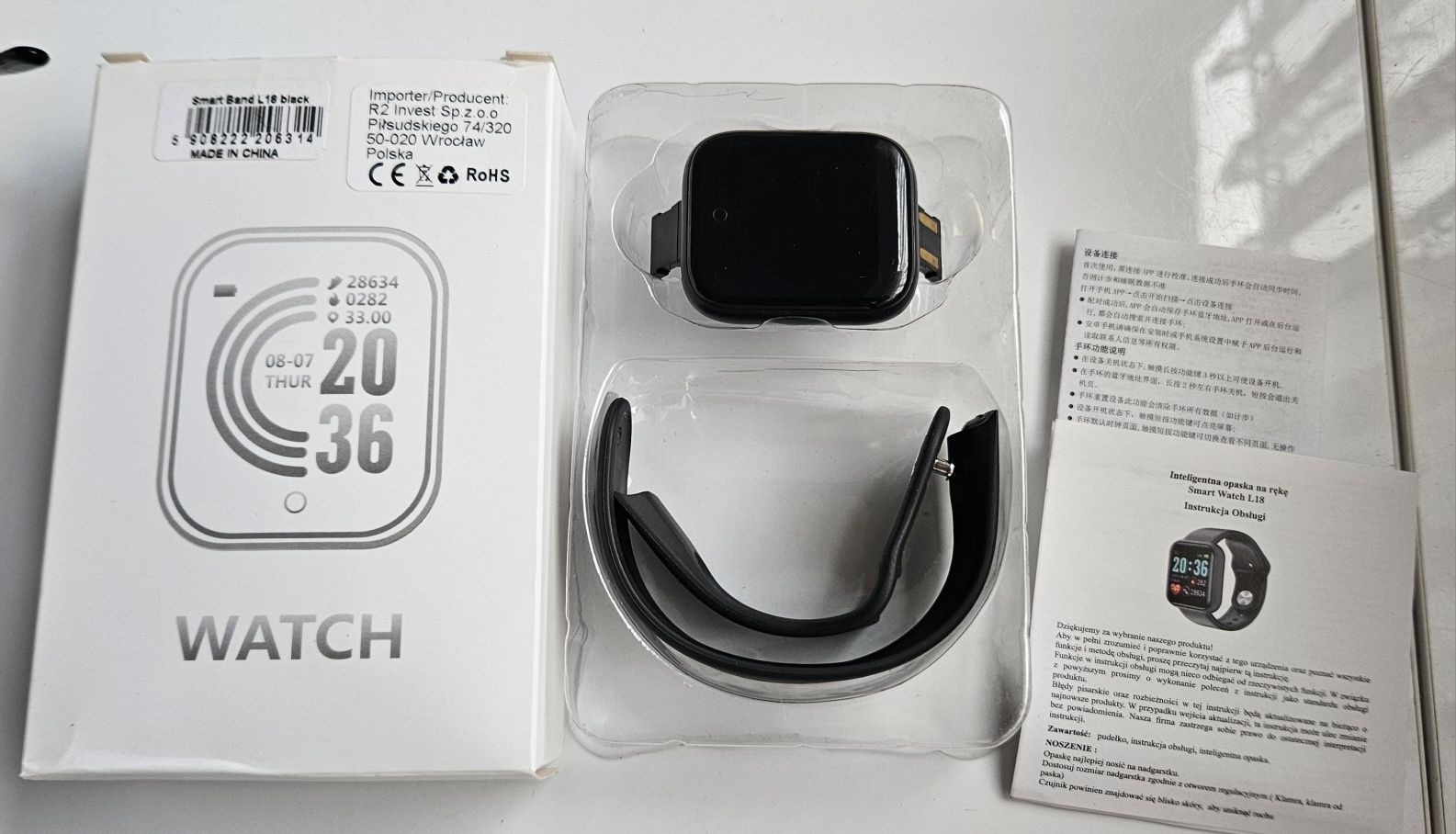 Smart watch band L18 black