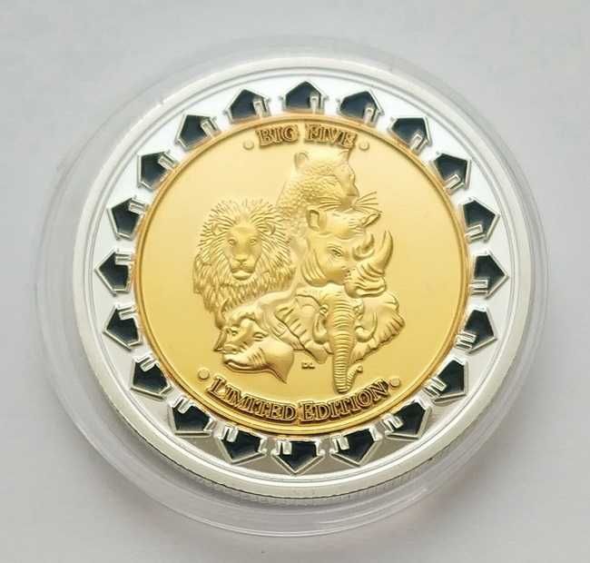 Монета сувенирная Зимбабве 100 триллионов долларов 2008 г. Big five