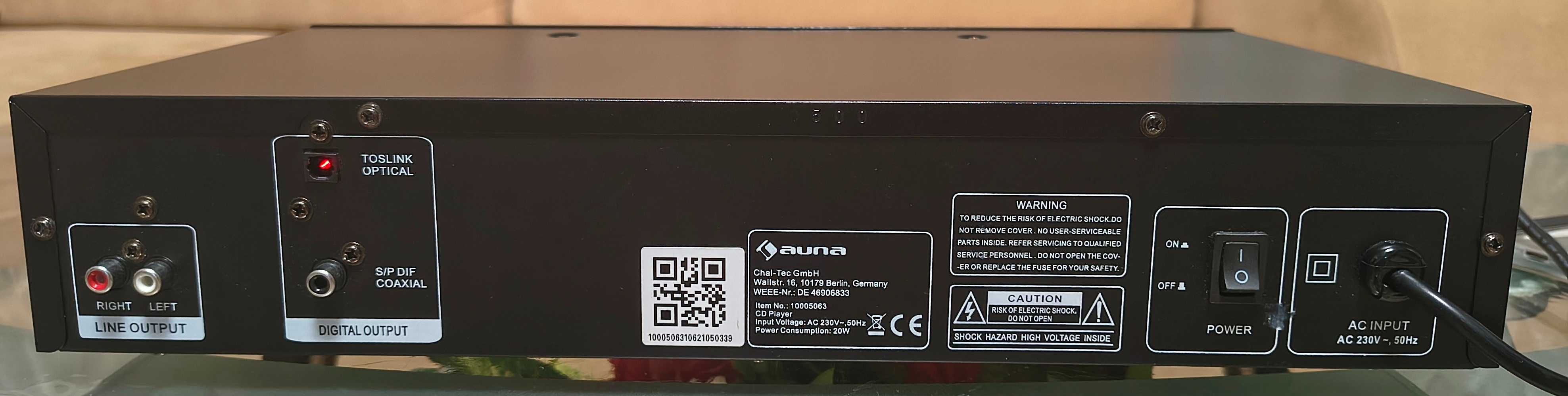 CD проигрыватель AUNA AV2-CD 509 Hi-Fi Black/CD,MP3,Optical/,Germany