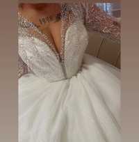 Suknia ślubna koronka brokat tiul diamenty