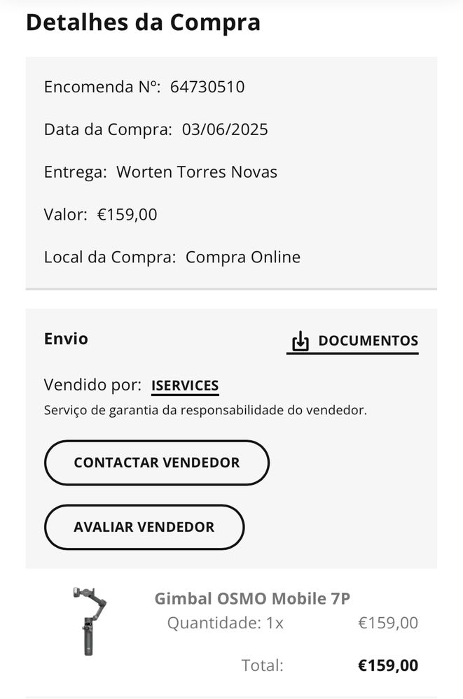 Gimbal OSMO Mobile 7P – Estabilizador de Telemóvel