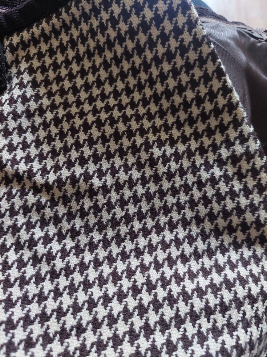 Spodnie wełniane wool pants pepitka beżowe brązowe willi Smith toruser