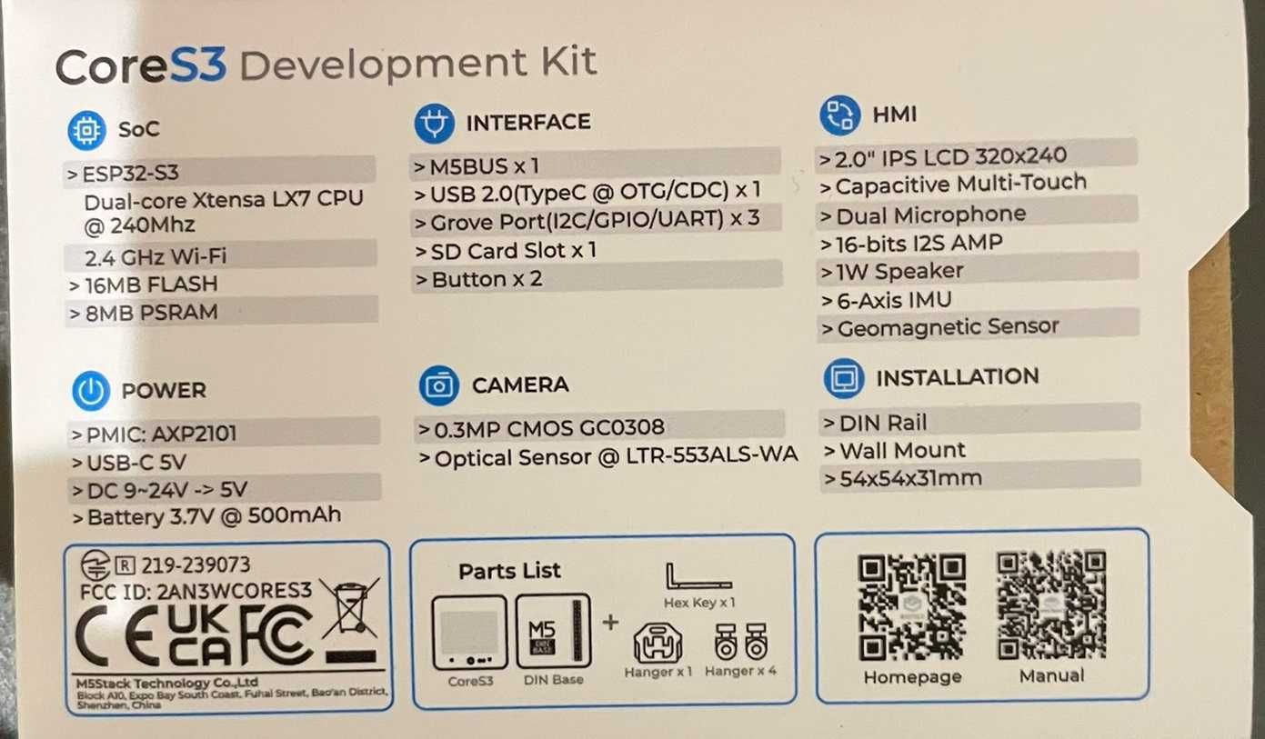 M5Stack CoreS3 ESP32-S3 стартовий набір для розробки модуль розробника