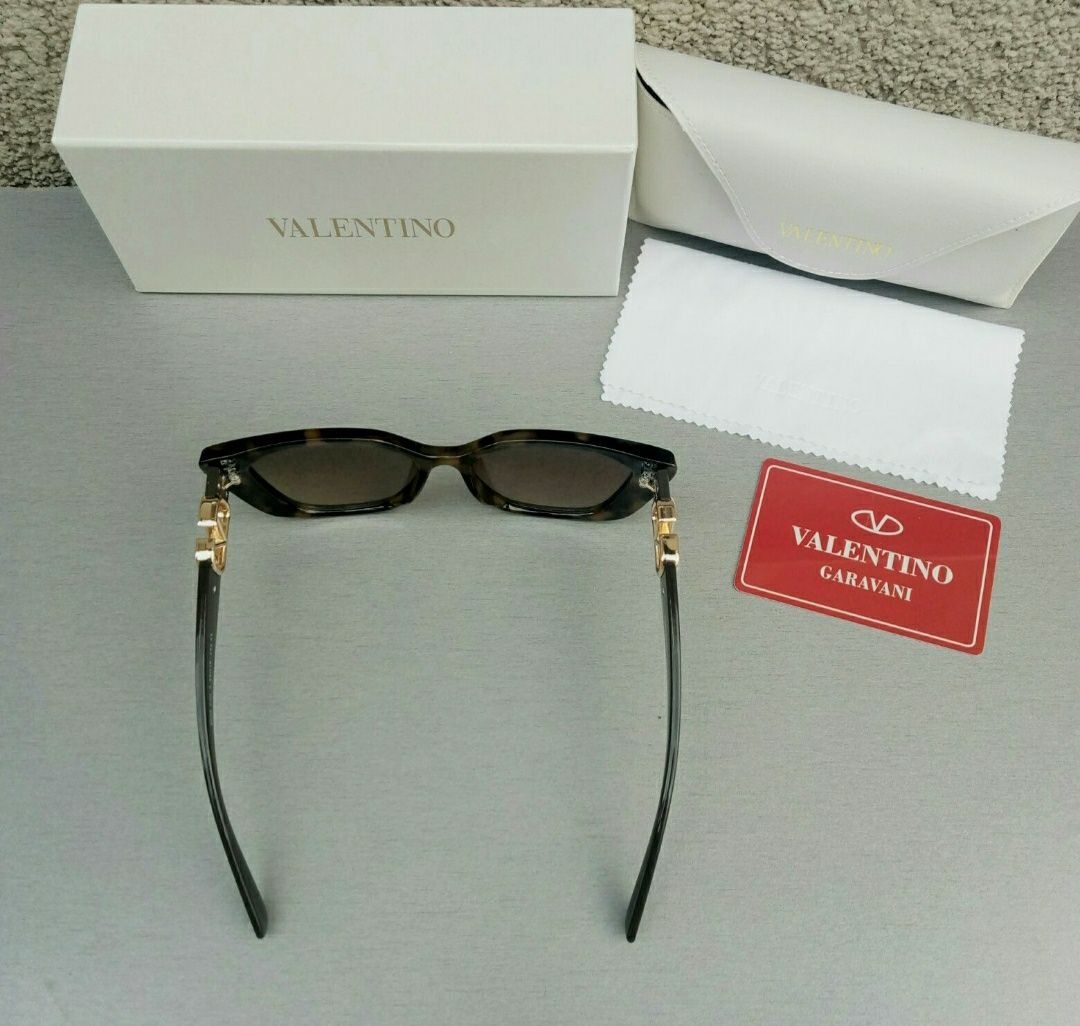 Valentino стильные женские очки коричнево тигровые с градиентом
