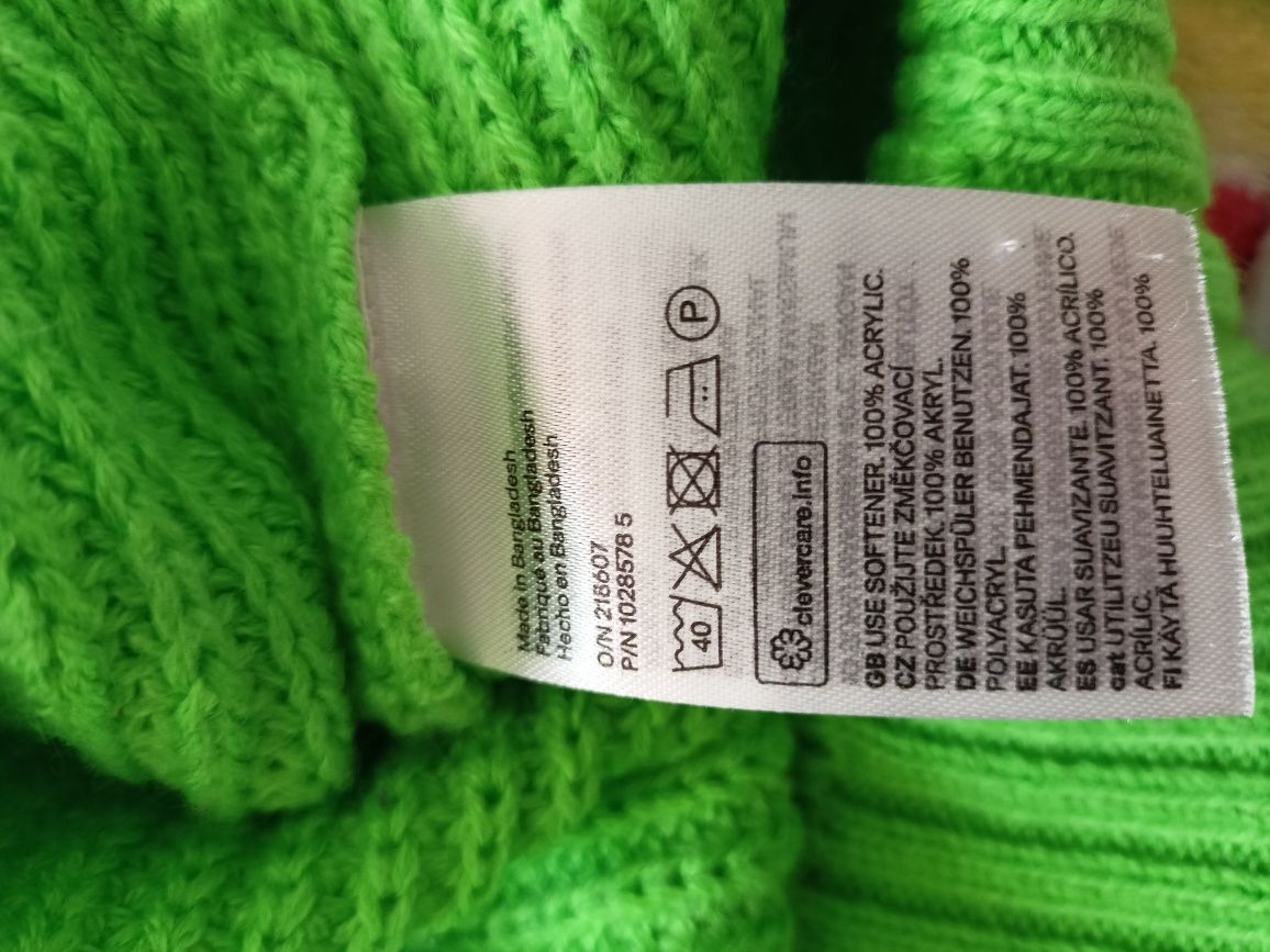 Krótki zielony top sweterkowy bezrękawnik damski H&M S M