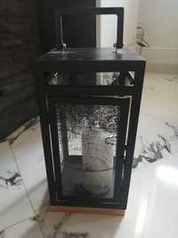 Lampion czarny ze szkłem loft