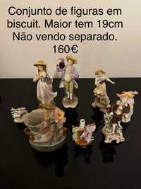 Conjunto de figuras em biscuit