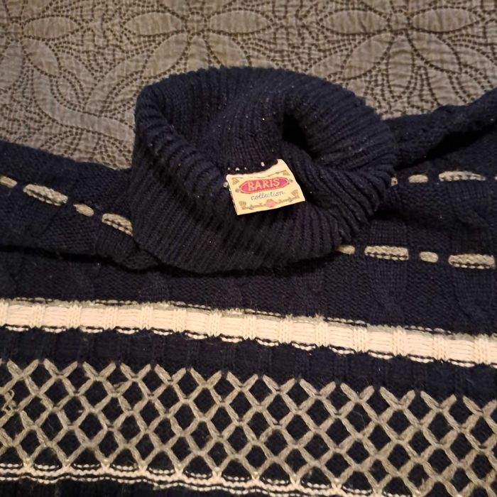 BARIS Wełniany gruby sweter golf/ z golfem shetland r. XL/XXL