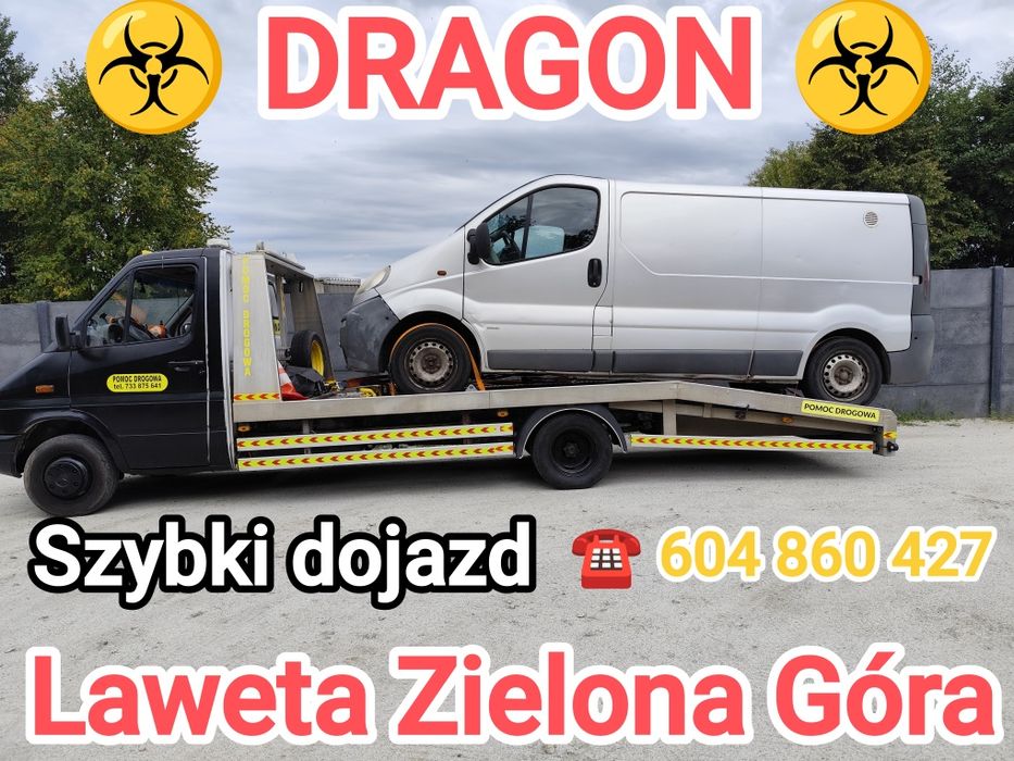 DRAGON Tanio Pomoc Drogowa,Laweta Zielona Góra,Bus 6 osob,Holownik 4x4