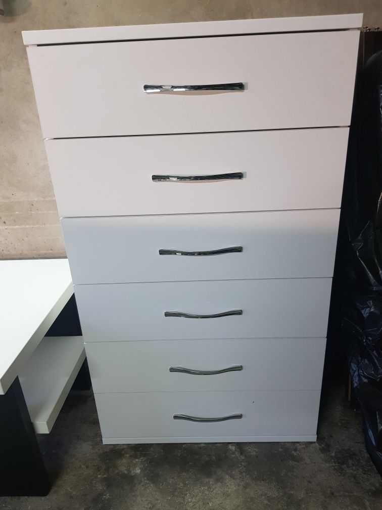 Komoda biala 6 szuflad