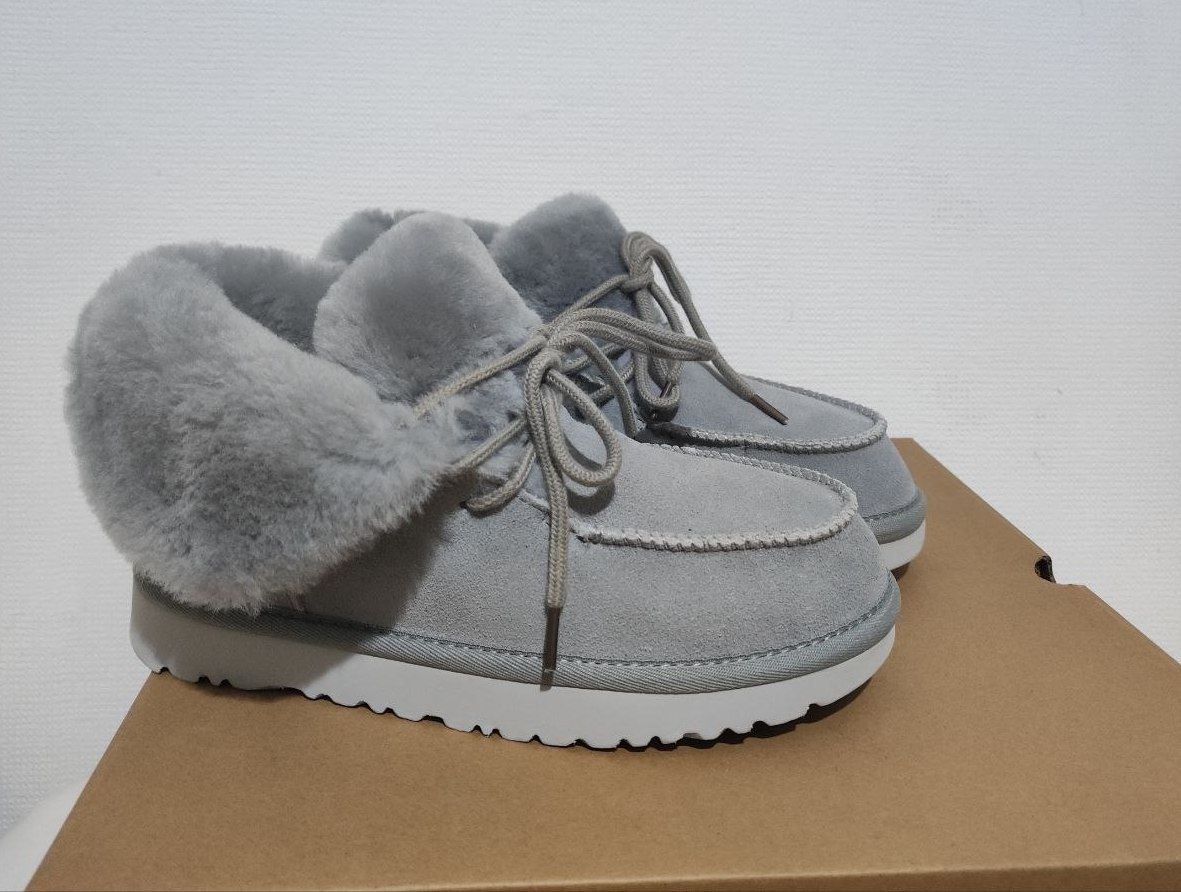 Жіночі угги UGG Diara Light Grey. Женские угги на шнуровке