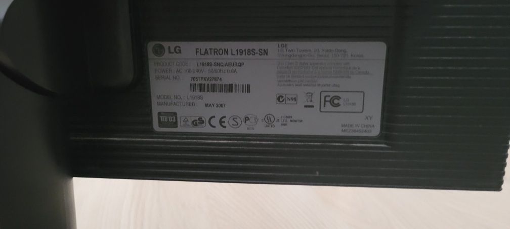 Lg flatron l1918s - Sn