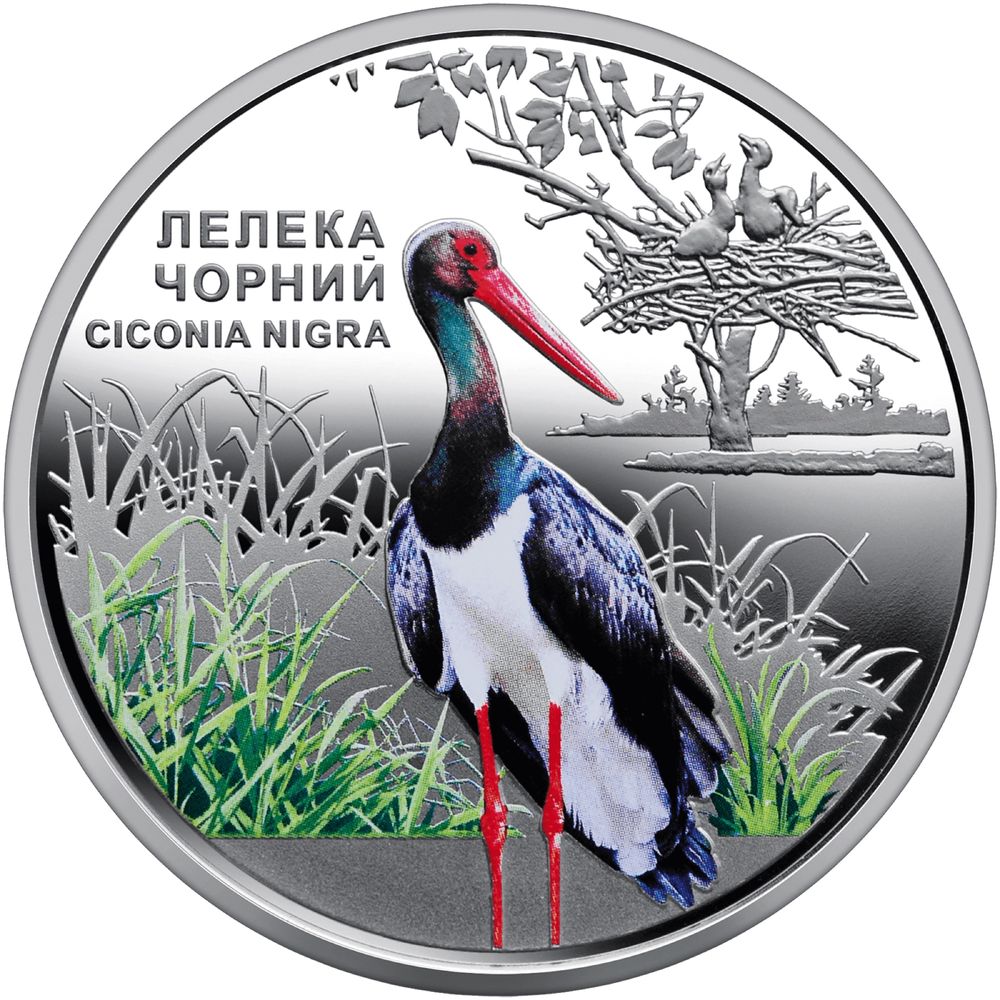 Памʼятна монета НБУ «Чорнобиль. Відродження. Лелека чорний»