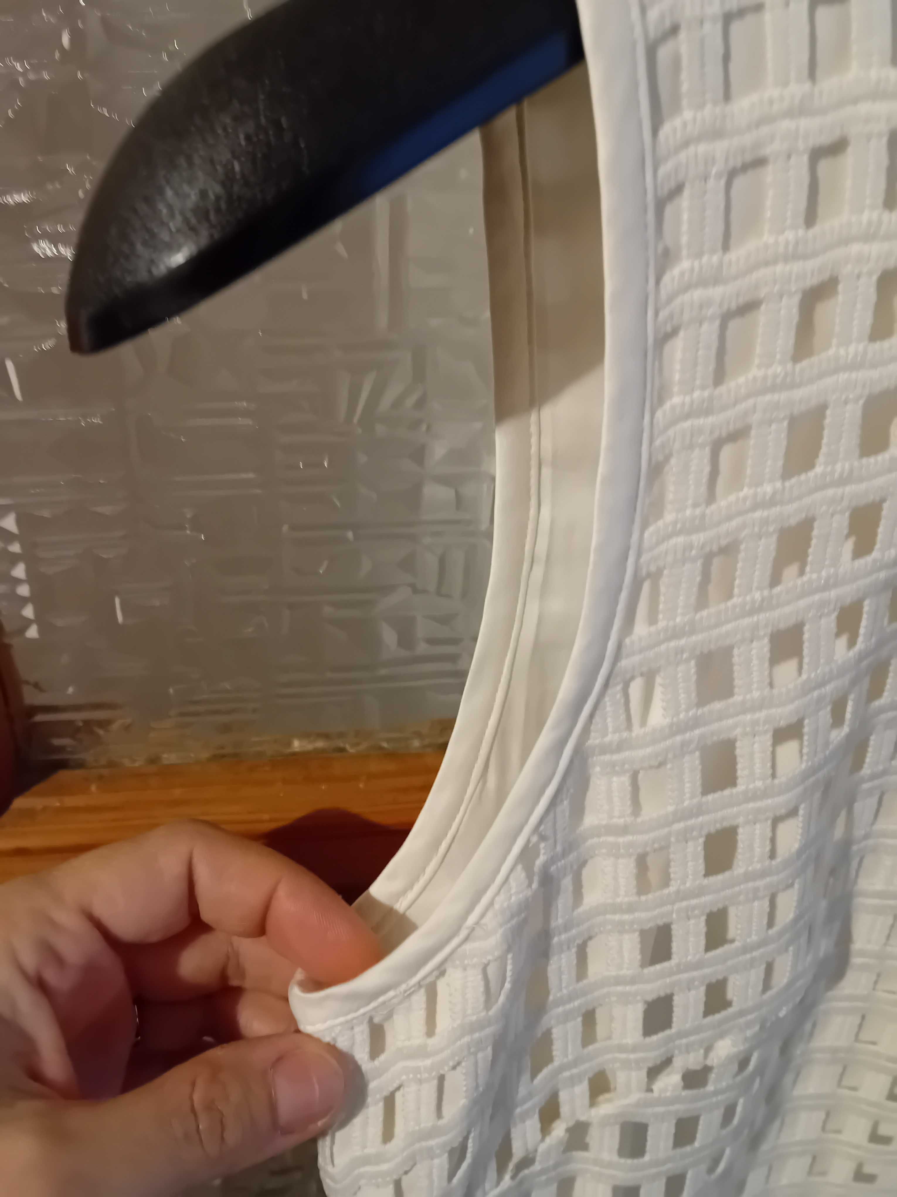 piękna sukienka wizytowa kremowa 36 z koronki gerry weber prosty krój