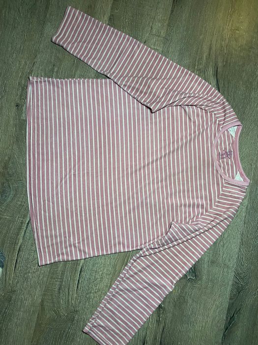 Велюрова жіноча піжама в полоску L/XL комплект кофта-штани для дому