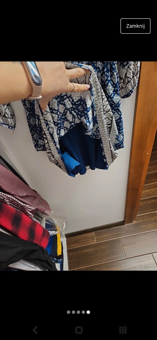 Granatowa sukienka, boho, zwiewna Forever21