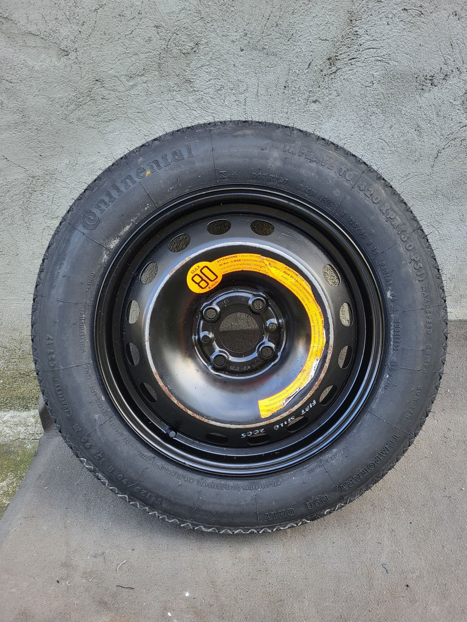 Koło Dojazdowe Fiat Stilo 2005rok*125/90R15*4x98*Nie Używane*ET35*