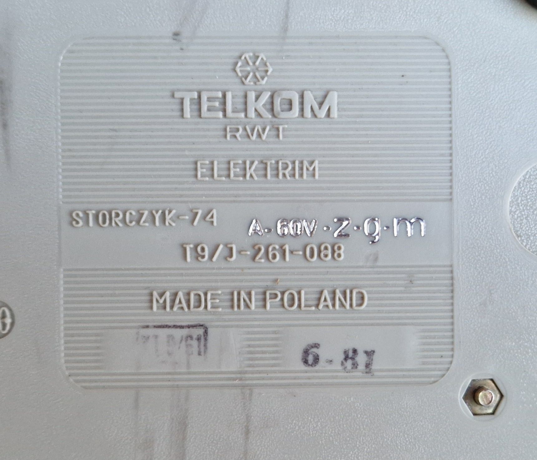 Tarczowy telefon stacjonarny Storczyk 74 Elektrim RWT Telkom PRL retro