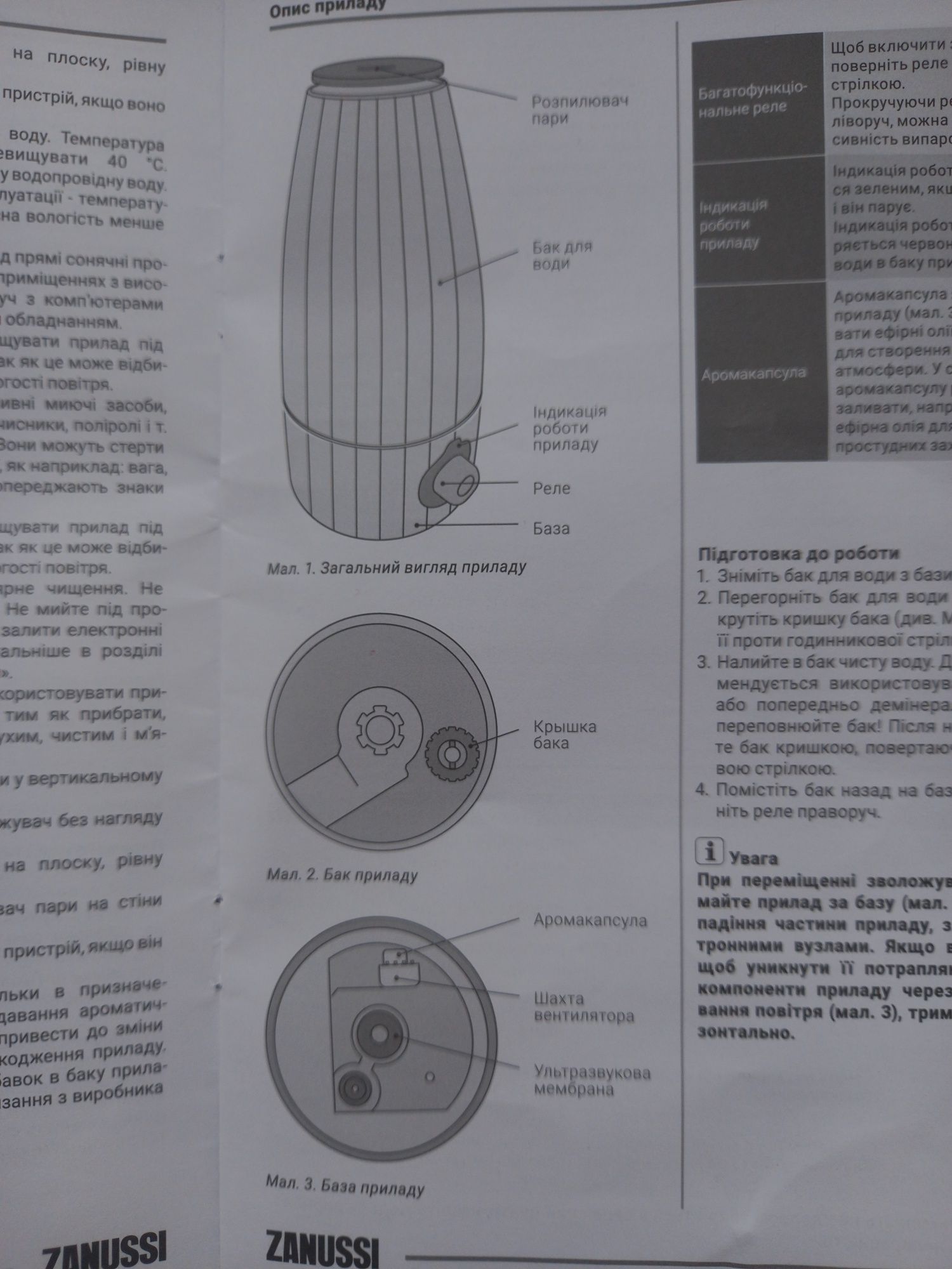 Увлажните ультразвуковой Zanussi ceramico ZH 2.